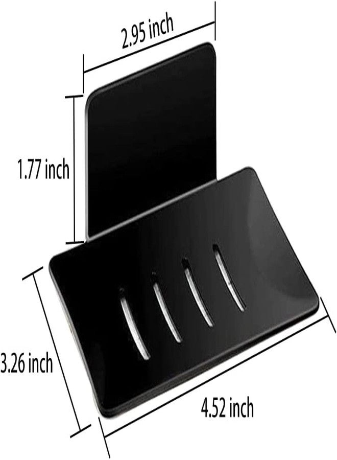 iSTAR Stainless Steel Non-Drill Wall Mount Magic Sticker Self AdhesiveSquare Soap Dish Holder for Bathroom Soap Case for Home (Pack of 1, Black) - Image 2